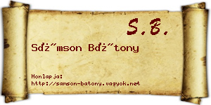 Sámson Bátony névjegykártya